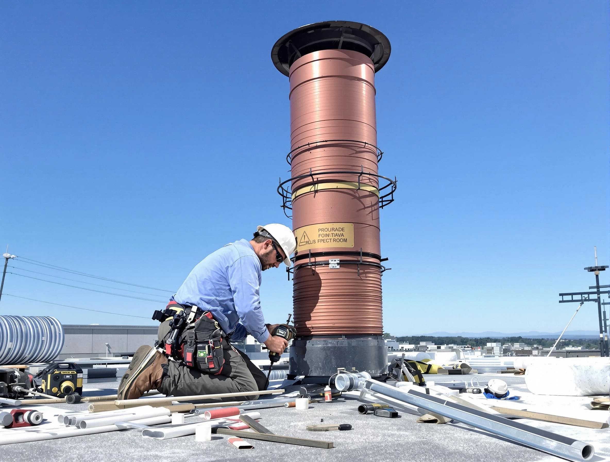 Installed chimney liner by Freehold Chimney Sweep in Freehold, NJ