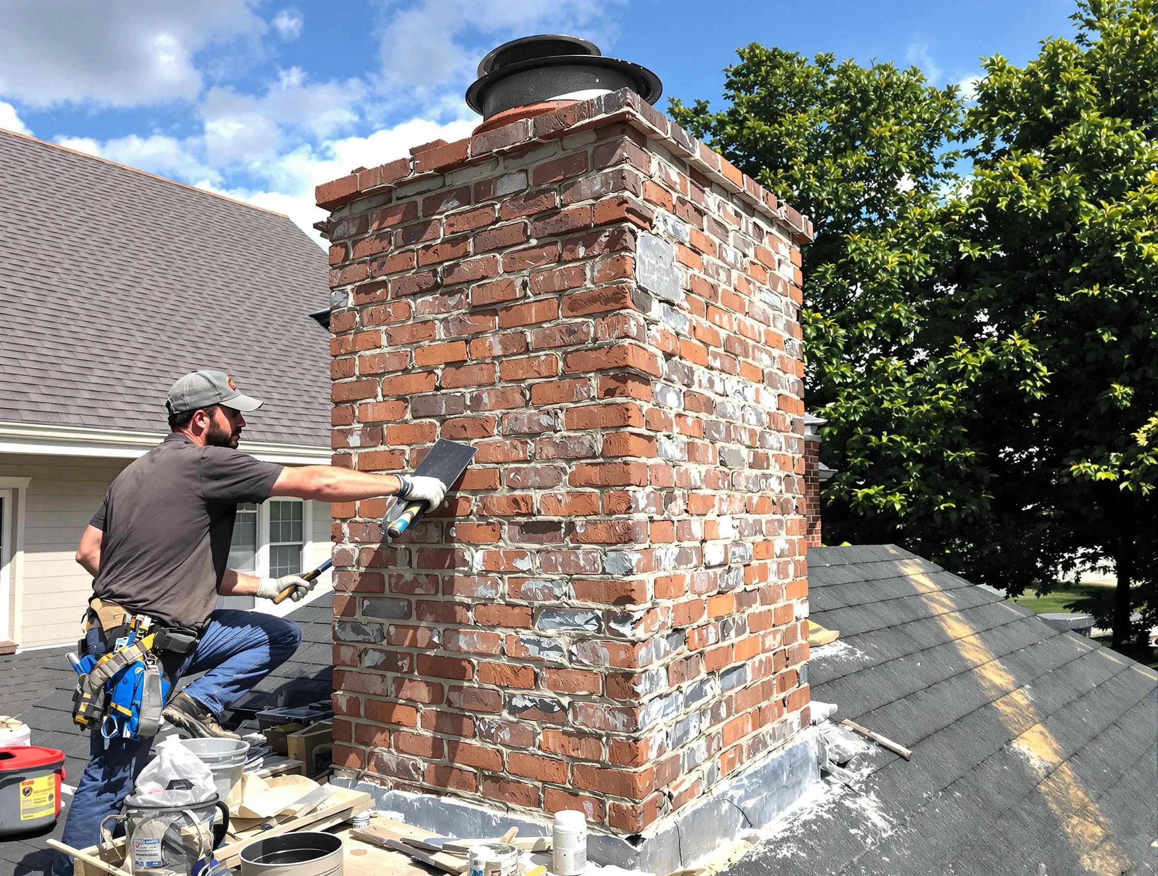 Completed chimney rebuild by Freehold Chimney Sweep in Freehold, NJ